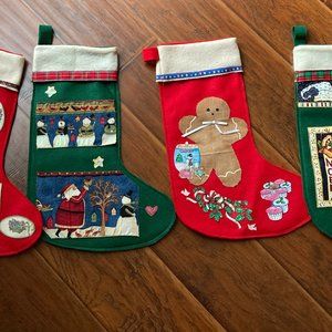 Four Vintage Christmas Stockings